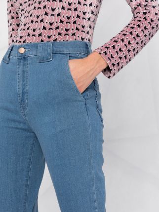 flared high-waisted jeans展示图