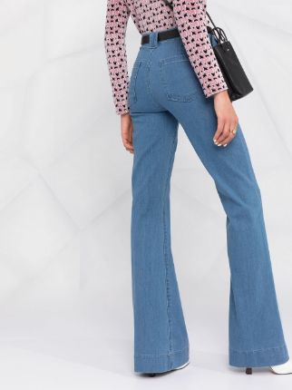 flared high-waisted jeans展示图