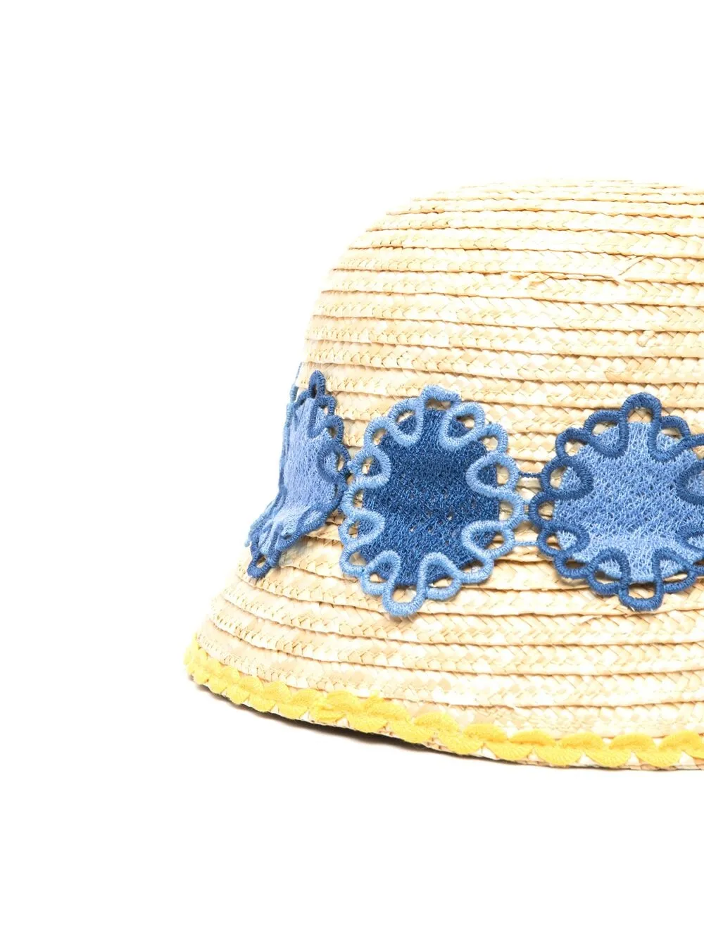 фото Mi mi sol соломенная шляпа с вышивкой