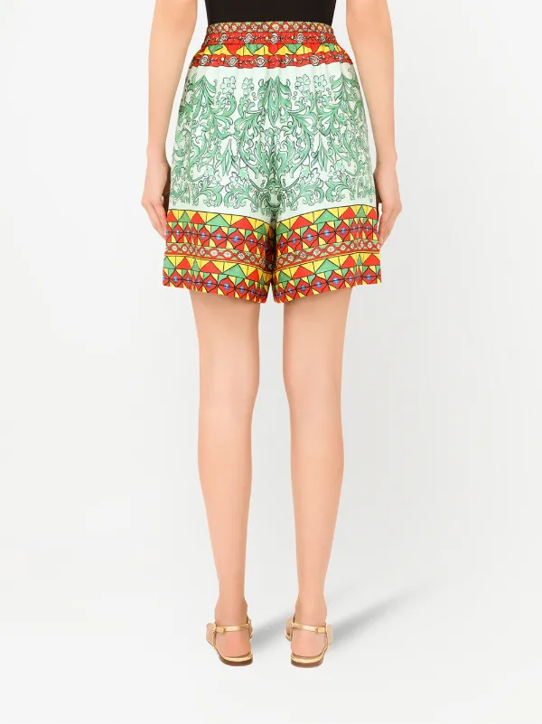 Dolce & Gabbana Carretto-print Twill Shorts | Blue | FARFETCH