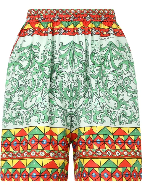 Dolce & Gabbana Carretto-print twill shorts
