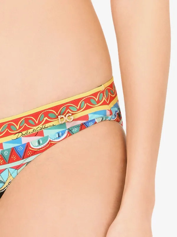 【関税&送料込】Dolce & Gabbana Bikini Dolce & Gabbana Carretto-print Triangle Bikini | Red | FARFETCH