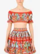 Dolce & Gabbana graphic-print off-shoulder crop top