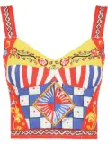 Dolce & Gabbana Carretto-print bustier top - Red