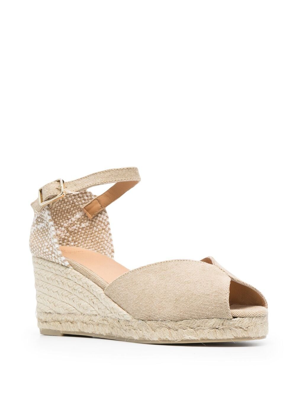 Shop Castaã±er Bianca Wedge Sandals In Neutrals