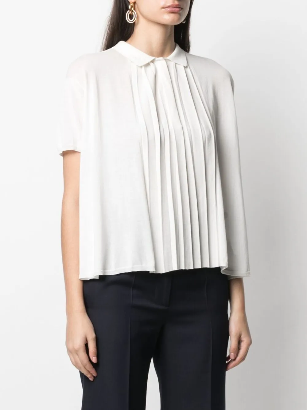 фото Emporio armani трикотажный топ с плиссированной вставкой