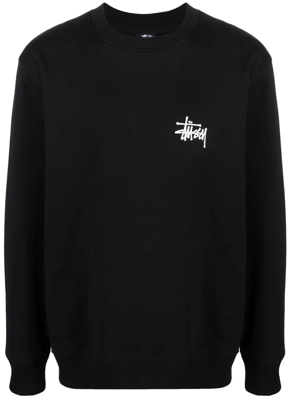 STUSSY LOGO-PRINT CREW NECK SWEATSHIRT