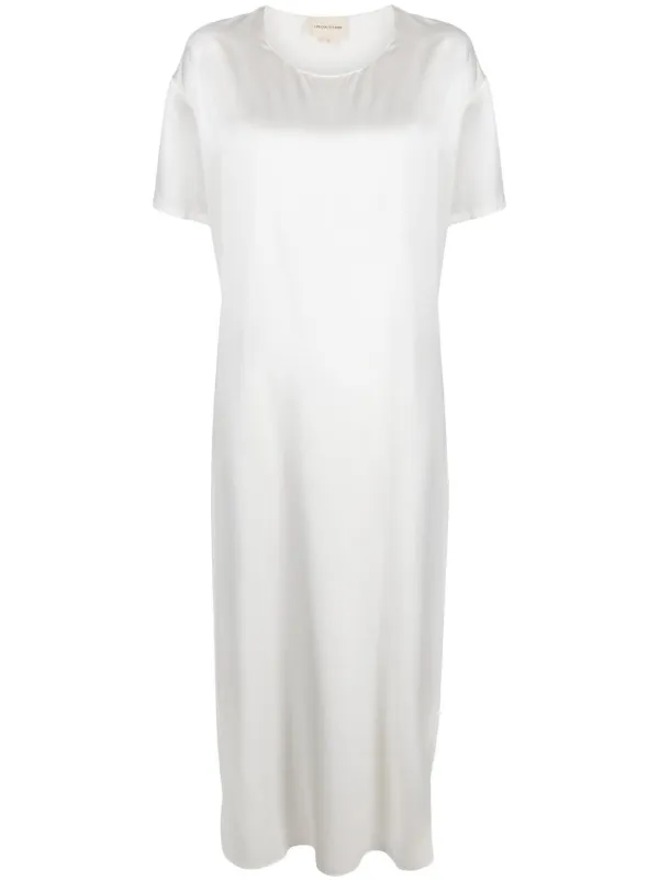 white maxi silk dress
