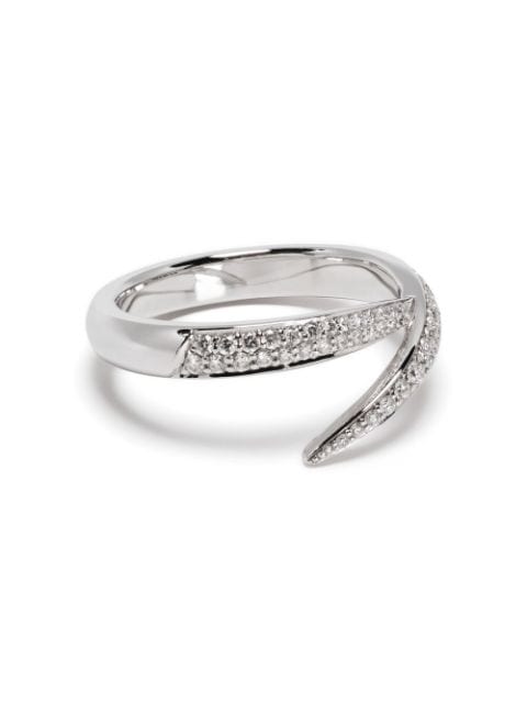 Shaun Leane 18kt white gold diamond Single Interlock ring