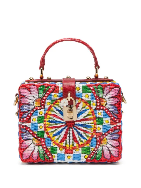 Dolce & Gabbana Dolce Box wicker top-handle bag