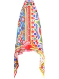 Dolce & Gabbana Carretto-print twill halterneck top - Red