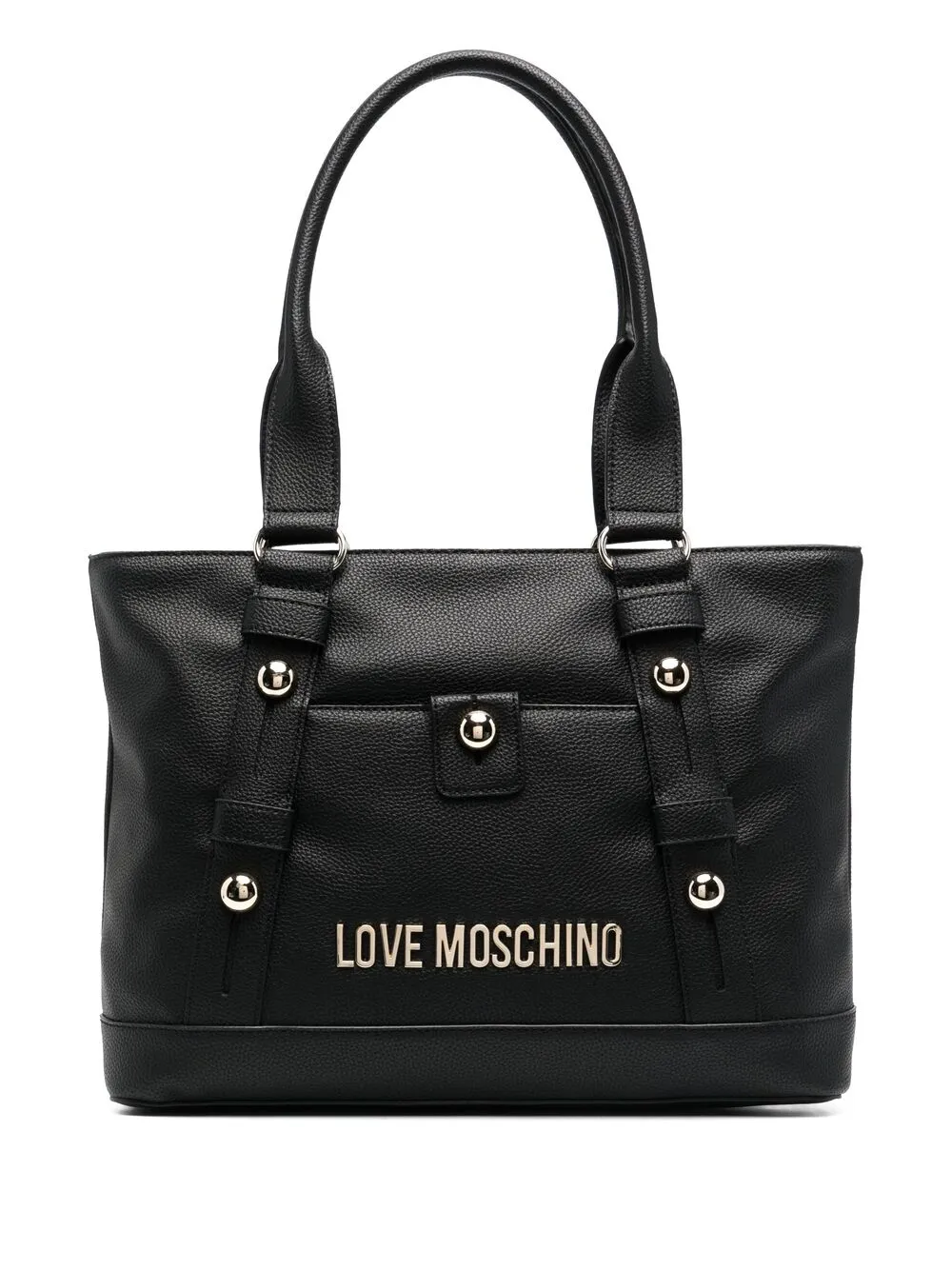 фото Love moschino сумка-тоут из зернистой кожи с логотипом