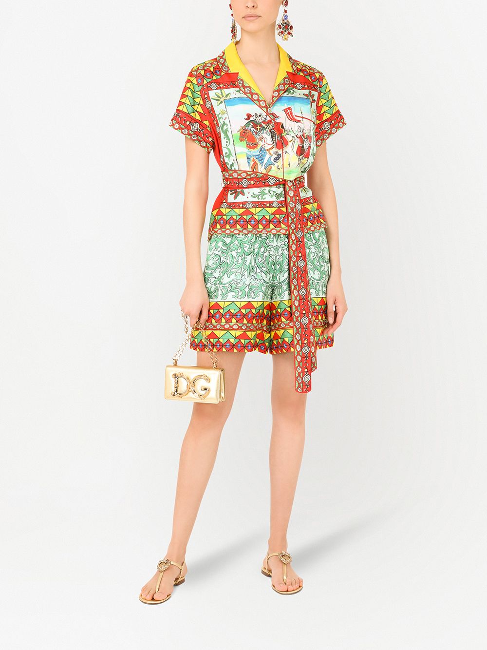 Dolce & Gabbana graphic-print Belted Shirt - Farfetch