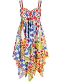 Dolce & Gabbana Carretto-print twill minidress - Blue