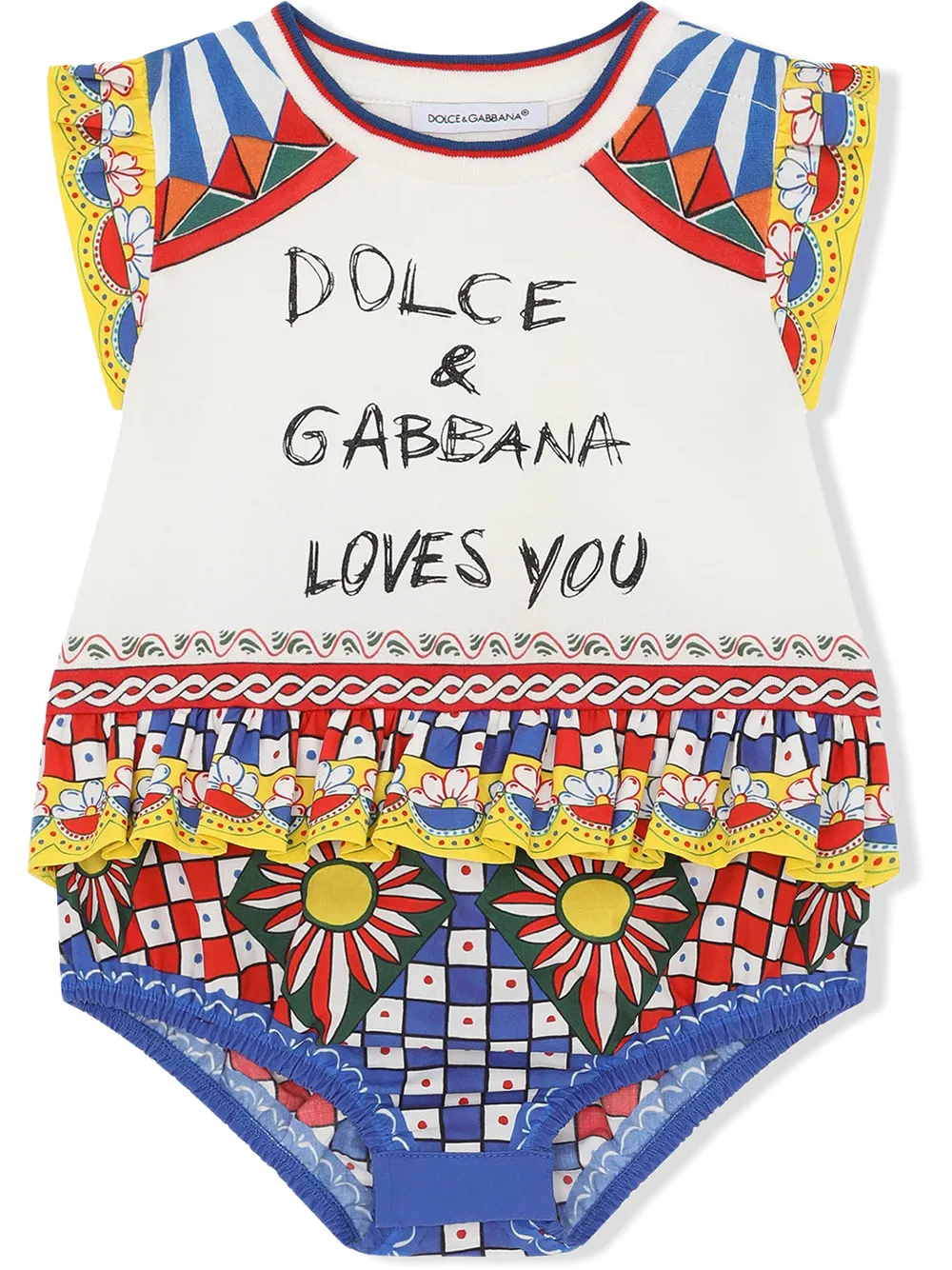 

Dolce & Gabbana Kids body con estampado gráfico - Blanco