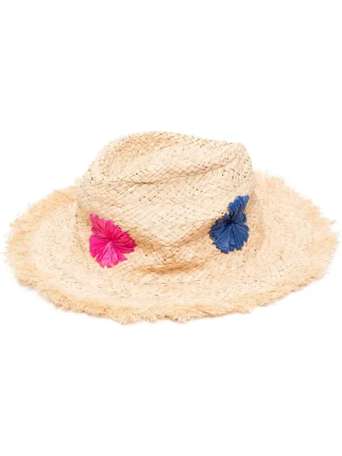 Paul Smith floral-embroidery straw hat