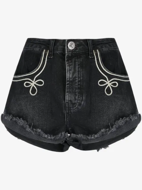 One Teaspoon Shorts denim con bordo sfilacciato