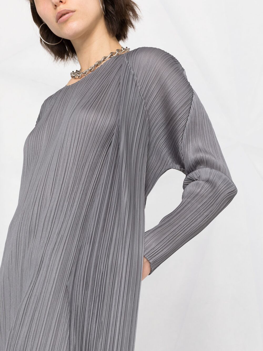 фото Pleats please issey miyake удлиненный топ с плиссировкой