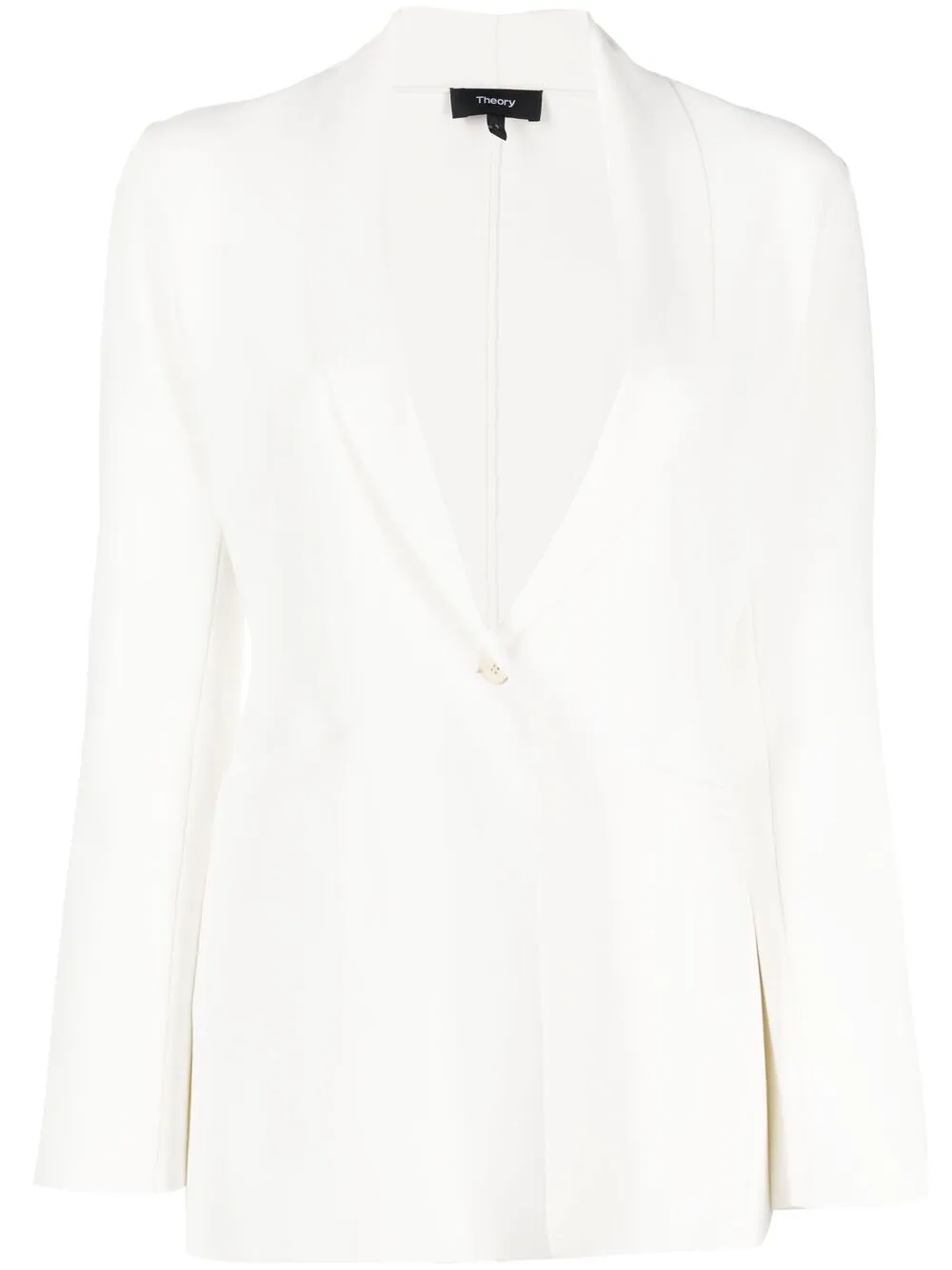 white blazer with black collar