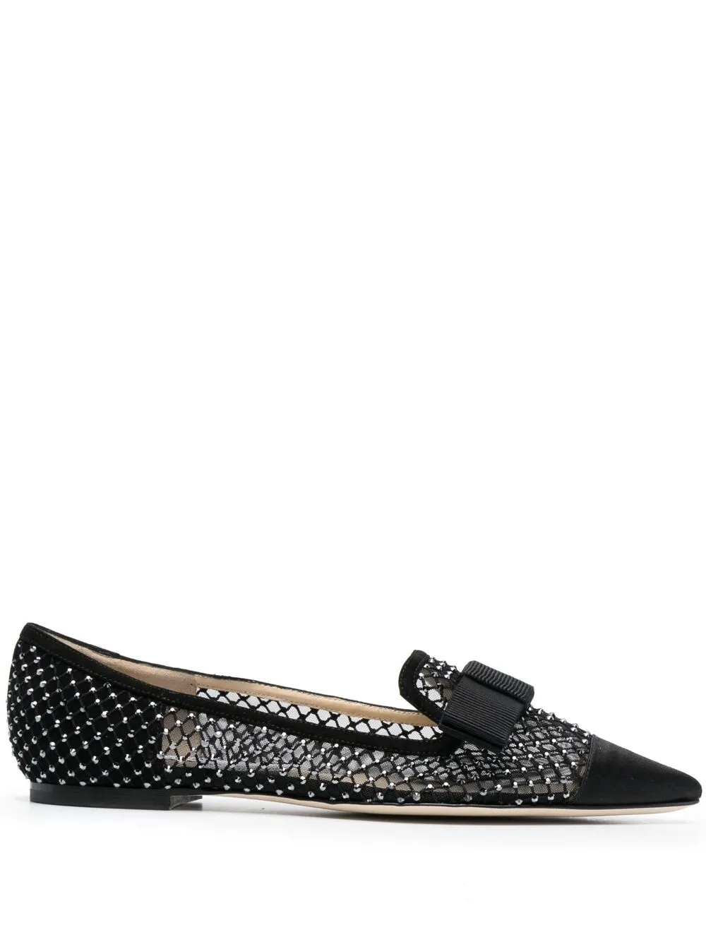 JIMMY CHOO GALA CRYSTAL-EMBELLISHED FLAT PUMPS