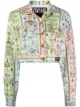 Image 1 of Versace Jeans Couture logo-print cropped denim jacket
