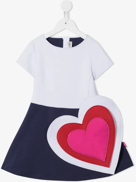 Simonetta heart-patch dress