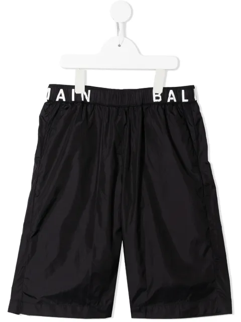 Balmain Kids شورت سباحة بخصر بشعار الماركة