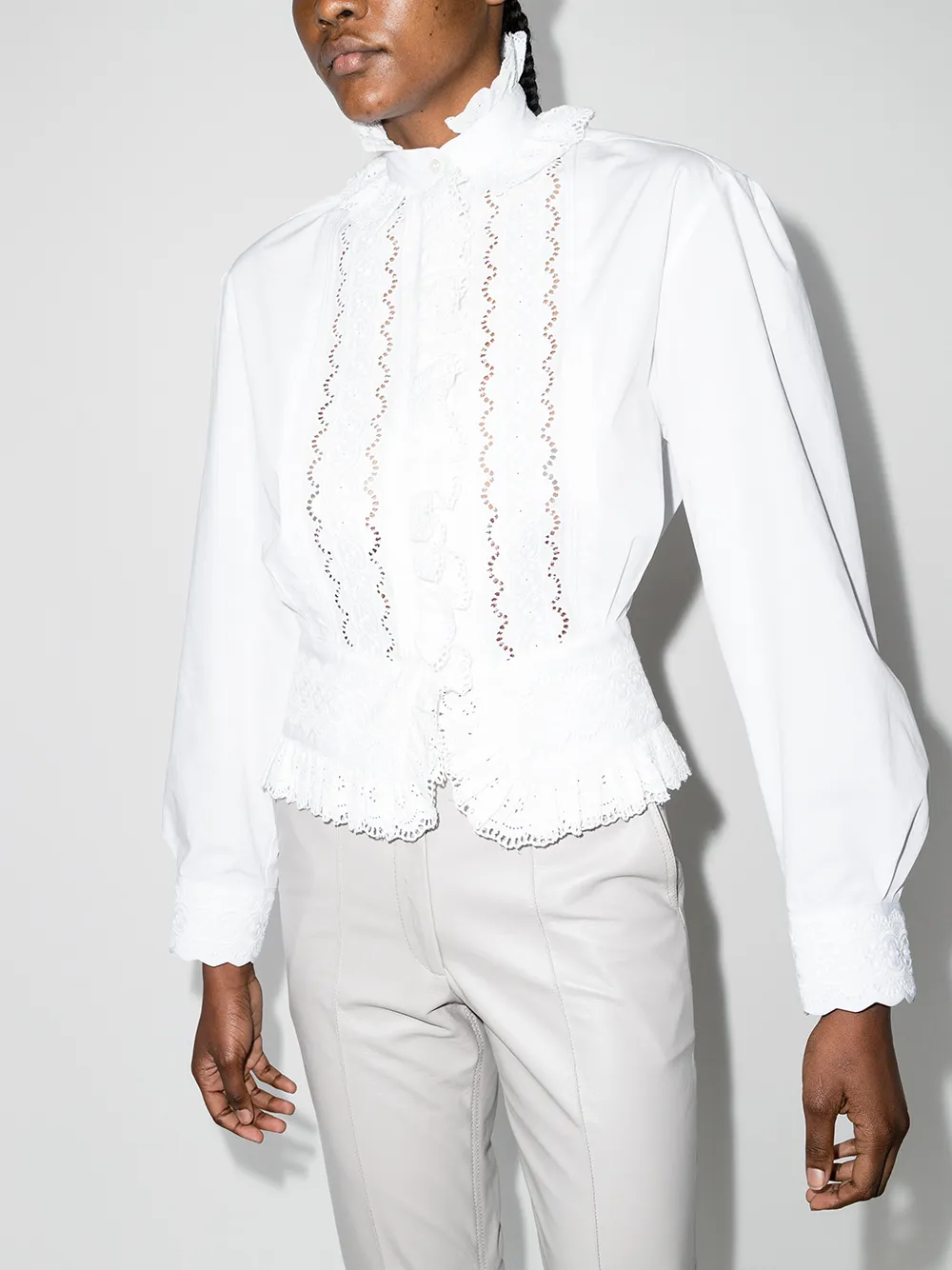 Image 2 of Paco Rabanne ruffled high neck blouse