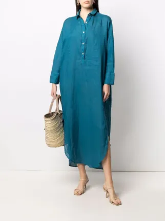 linen maxi shirt dress展示图