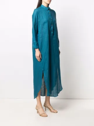 linen maxi shirt dress展示图