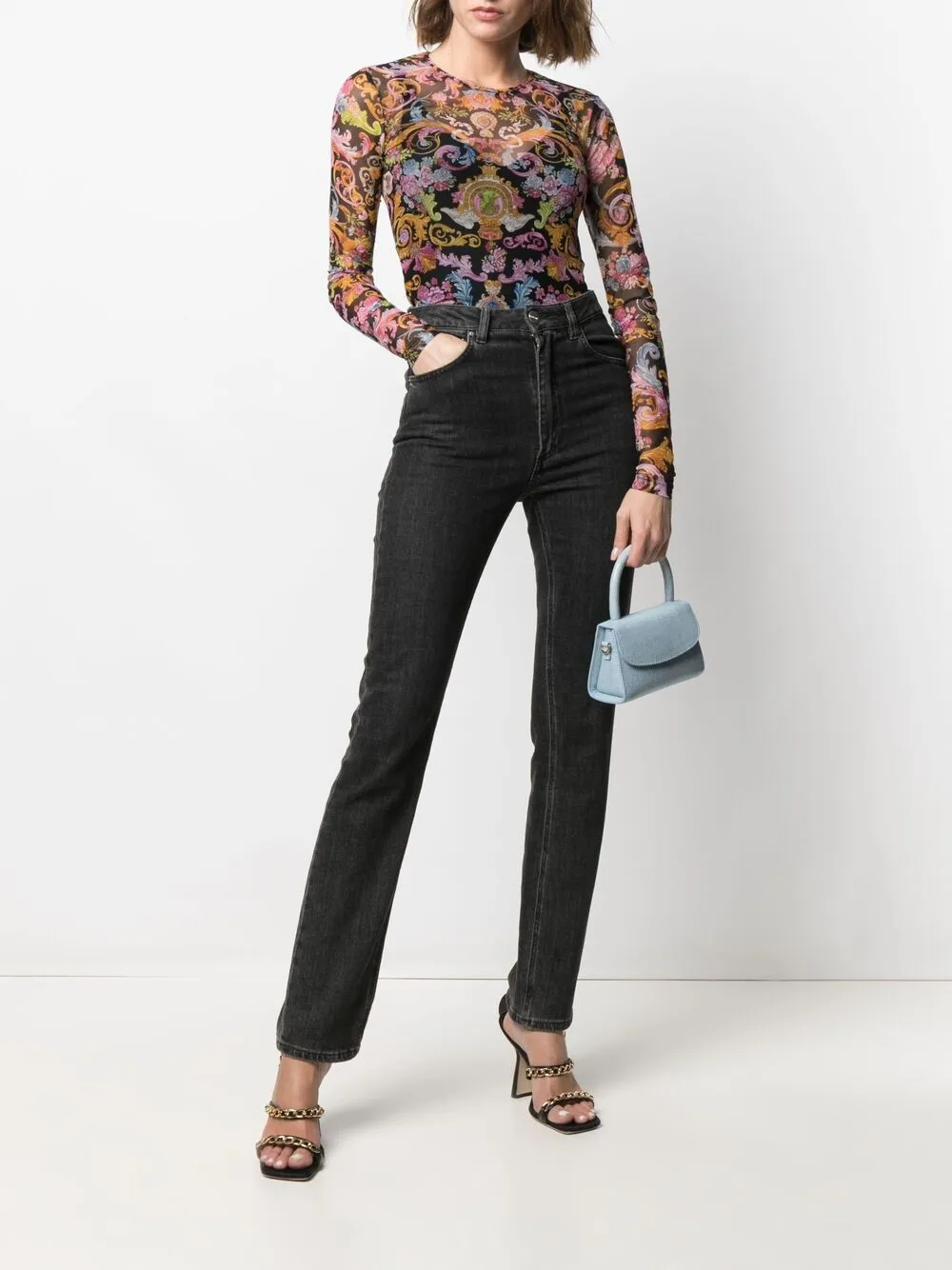фото Versace jeans couture укороченный топ с принтом versailles