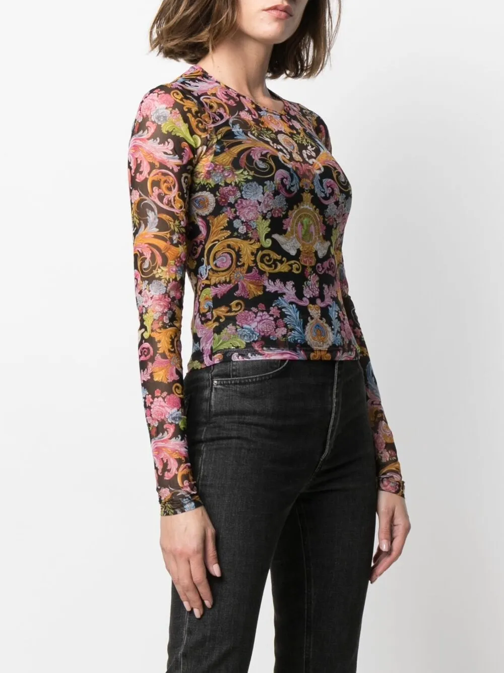 фото Versace jeans couture укороченный топ с принтом versailles