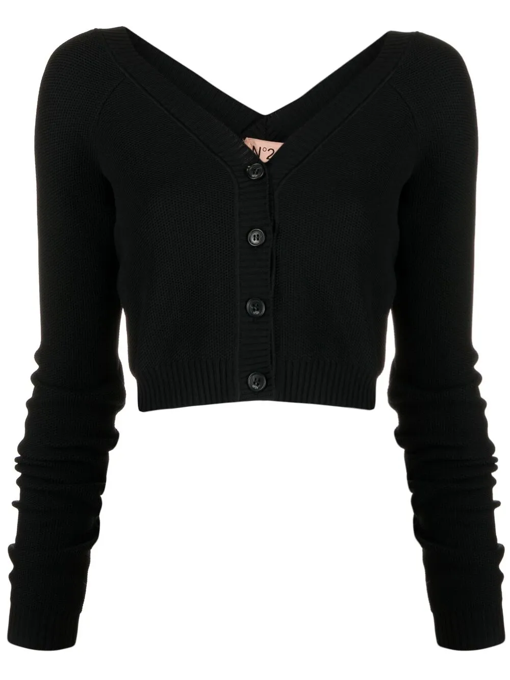 

Nº21 cropped V-neck cardigan - Black