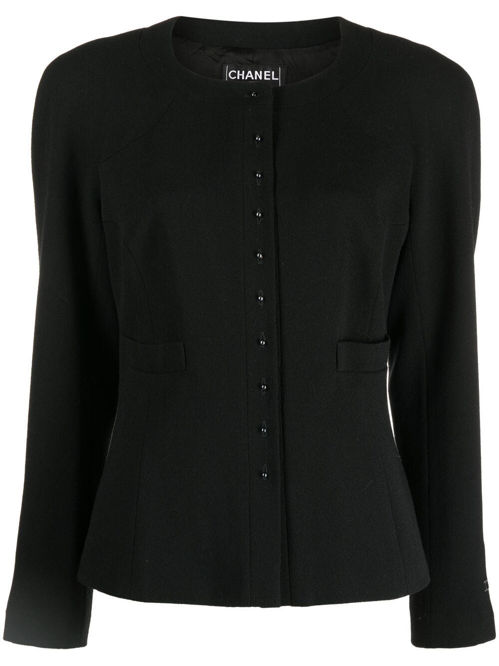 CHANEL Pre-Owned 2002 Front Fastening Collarless Jacket - Farfetch