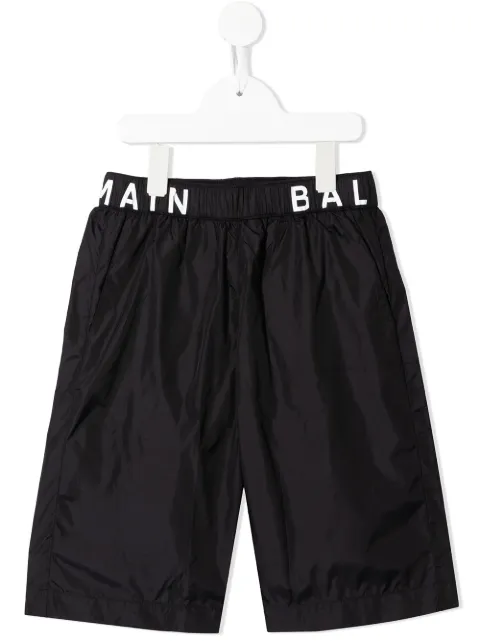 Balmain Kids شورت سباحة بخصر بشعار الماركة