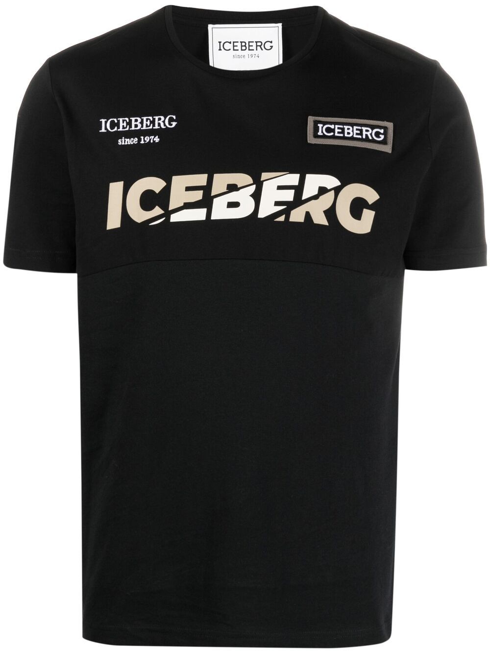 

Iceberg playera con logo estampado - Negro