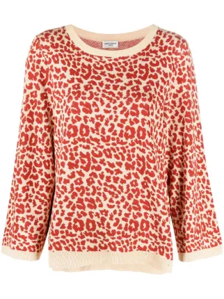 Saint Laurent leopard print linen silk Jumper Farfetch