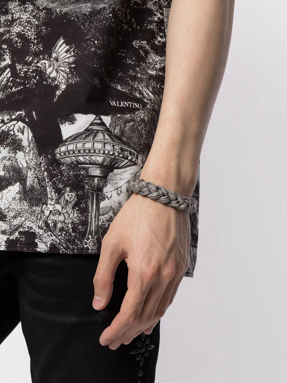 Emanuele Bicocchi Geweven schakelarmband - Zilver