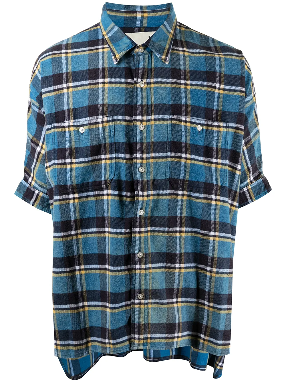 R13 CHECK-PRINT SHORT-SLEEVED SHIRT