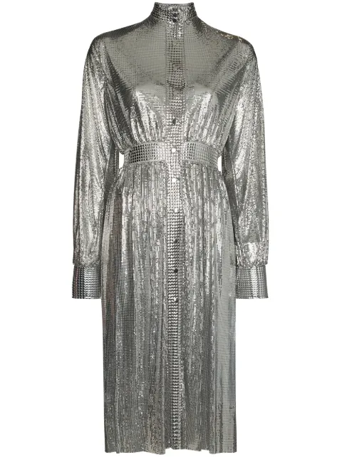 Rabanne vestido de malla con lentejuelas