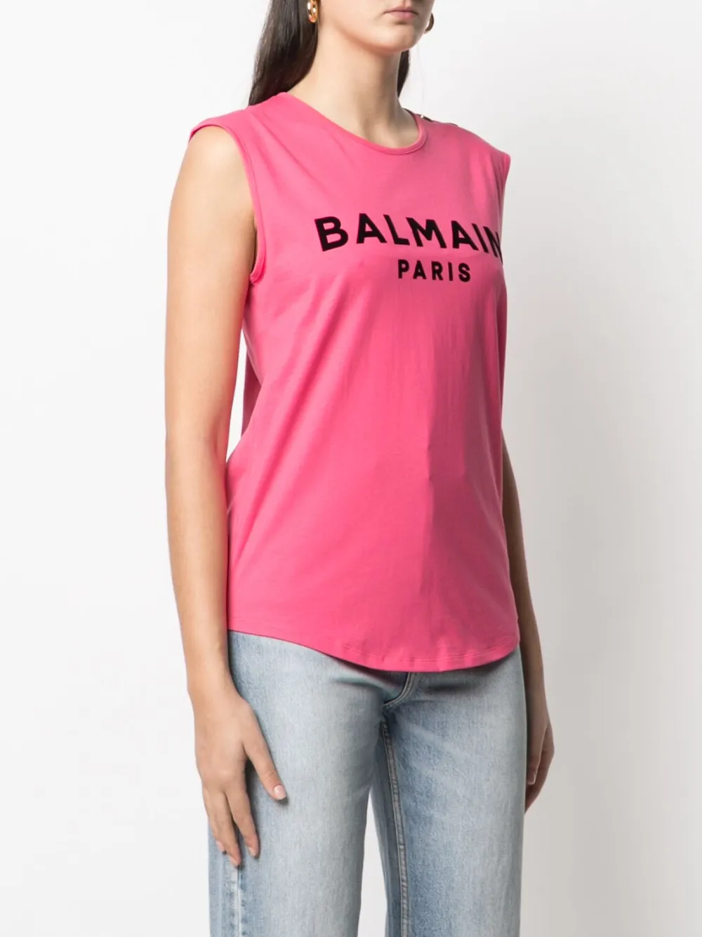 фото Balmain топ с пуговицами и логотипом