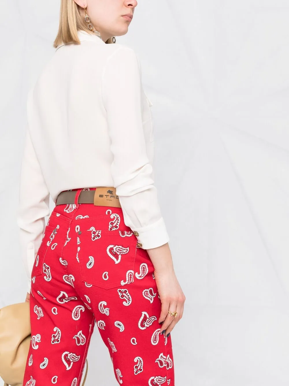 фото Etro укороченные джинсы с принтом пейсли