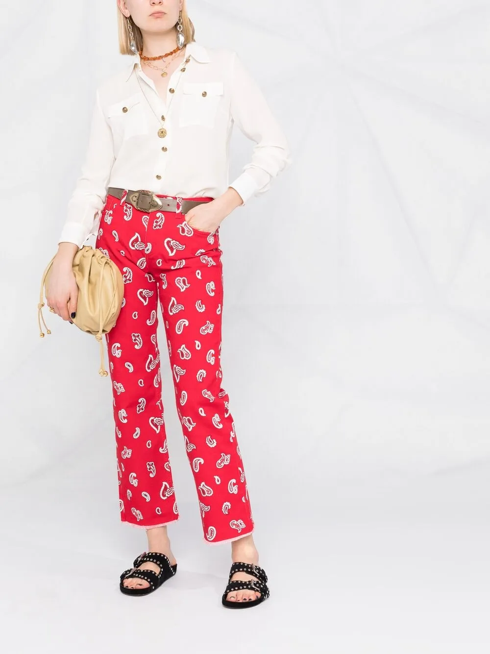 фото Etro укороченные джинсы с принтом пейсли