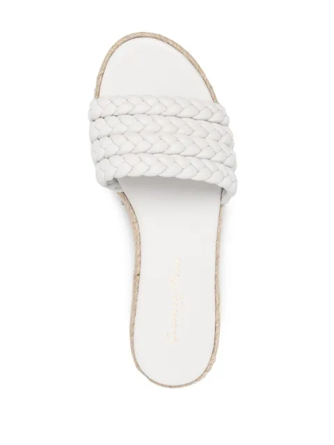 gianvito rossi braided metallic leather sandals