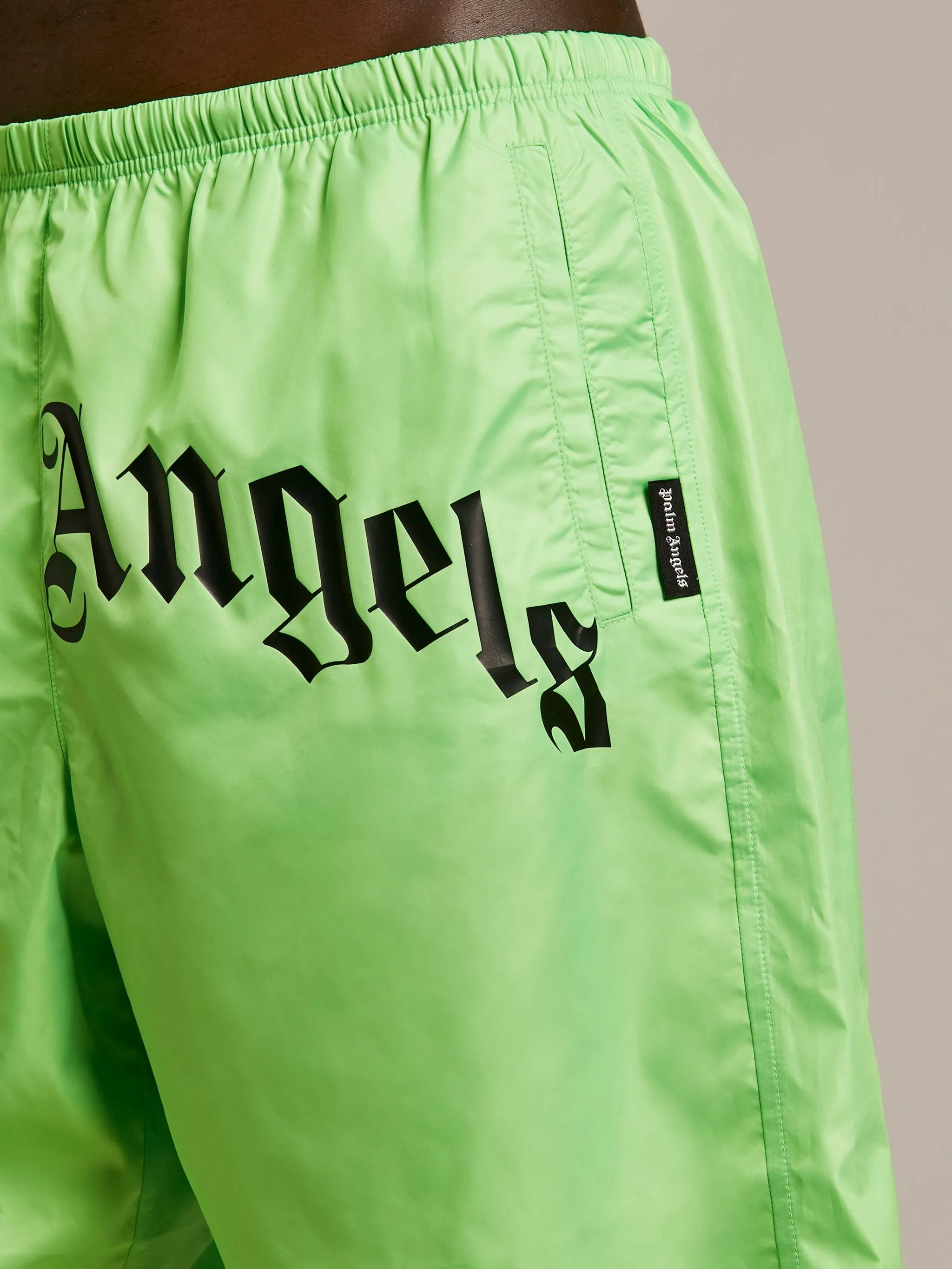 CURVED LOGO SWIM SHORTS in green Palm Angels® Official