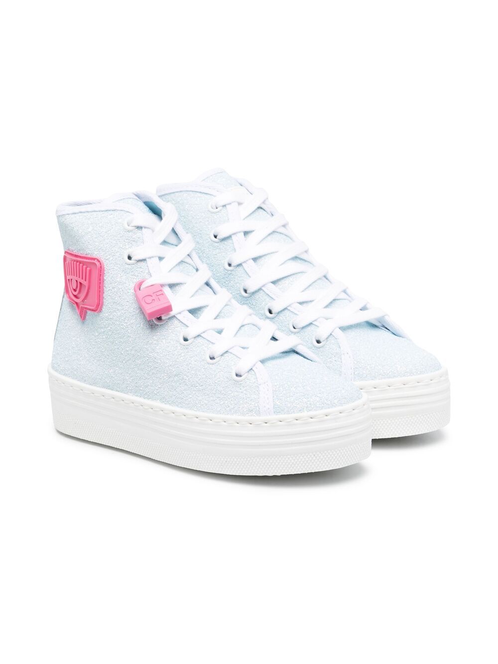 Shop Chiara Ferragni Eyelike High-top Trainers In Blue