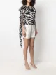 Blumarine ruffled zebra-print blouse