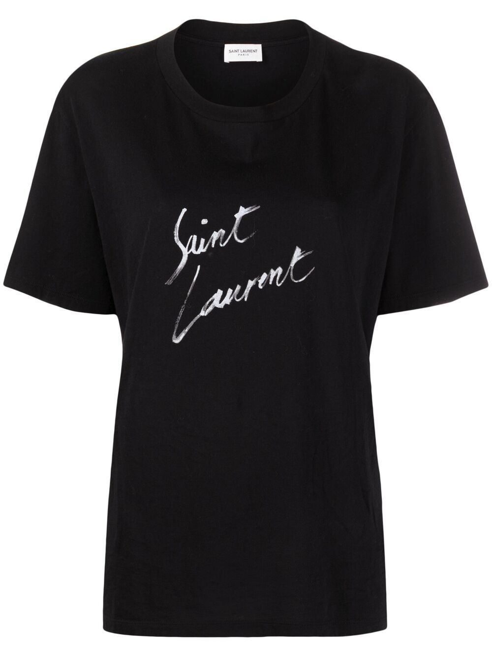 Saint Laurent Logo-print T-shirt In Schwarz