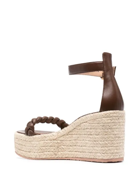gianvito rossi braided metallic leather sandals