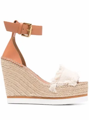 suede frill hem espadrille wedge sandals